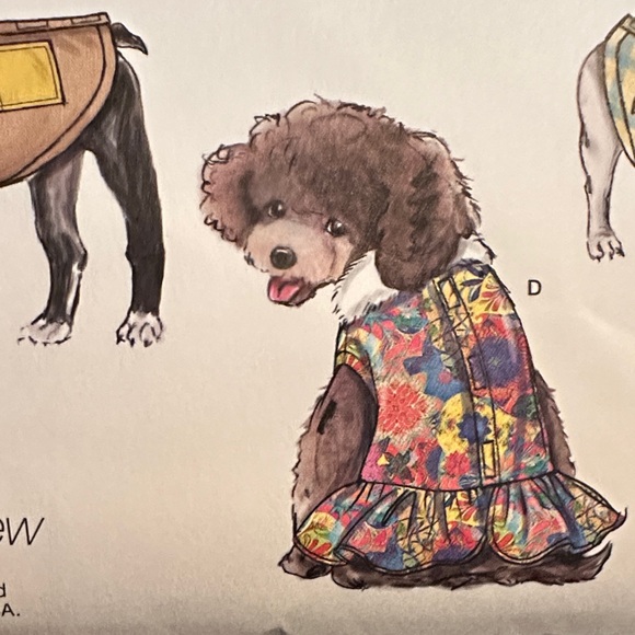 New Simplicity Dog Coat Pattern - Plaid and White Uncut Factory Folded S9663 - Picture 4 of 7